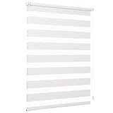 Sekey Doppelrollo Klemmfix ohne Bohren für Fenster, Doppelrollo 110 cm breit, Duo Rollo Jalousie Sonnenschutz, 110x150cm, Leinen