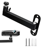 HMLFDC Beamer Halterung Wand, Beamer Wandhalterung mit 1/4 Zoll Gewinde, 360 Grad Rotation, Einstellbarer Neigung und Schwenkwinkel, Kompatibel mit Den Meisten Projektoren für Heim und Buero
