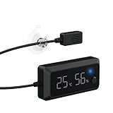 Feuchtigkeitsmessgerät für Reptilien: Digitales Tank-Hygrometer, transparenter Temperaturleser, für die Überwachung des Reptilienlebensraums, stabile Klimakontrolle