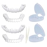 Care Spring Provisorischer Zahnersatz Zum Aufstecken Fake Zahnspange, 2 Paare Kosmetische Veneers Zähne Obere & Untere Für Männer Frauen, Falsche Zähne Aufhellen Für Schlechte Zähne