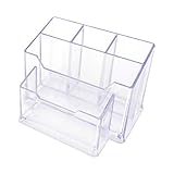 D.RECT 0080 Acryl-Stifteköcher Tisch-Organizer Schreibtisch Organisator Schreibtisch Stifthalter Multifunktions -Organisator glasklar transparent