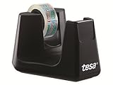 tesa Easy Cut SMART Klebebandabroller für Tische/Kompakter Tischabroller mit Anti-Rutsch-Technologie für Klebefilm, inkl 1 Rolle tesafilm Eco & Clear