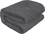 Utopia Bedding Gesteppter Matratzenschoner 90 x 200 cm, Spannmatratzenauflage, Tiefe Tasche Matratzenbezug dehnt Sich bis zu 30 cm (Grau)