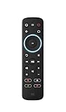 One For All Streamer-Fernbedienung für Multimedia-Box - Steuerung von bis zu 3 Geräten - (Roku, Apple TV usw.), Fernseher und Soundbars - Schwarz - URC7935