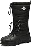 Kricely Wasserdichte Winterstiefel Herren Damen Warm Gefütterte Schneestiefel Rutschfest Winterschuhe(schwarz 40)