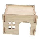WOONEKY Holz Kleintierhaus Meerschweinchenstall mit Futterstation und Trinkplattform Robustes Langlebiges Holzversteck für Hamster Kaninchen Chinchilla Einfach zu Reinigen und Aufbauen