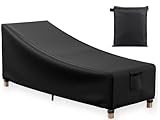 Aipwerer Gartenliege für Abdeckung, 600D Oxford Gartenliege Schutzhülle mit Belüftungsöffnungen, Wasserdicht, Winddicht, UV-Beständiges, für Deckchair, Liegestuhl (200x75x40/70cm Schwarz)