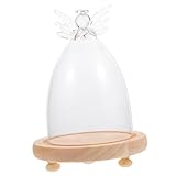 IMIKEYA Engel Glasabdeckung Lampe Dekorationen Schneekugel-ornamente Kleine Verzierungen Für Regale Lichter Baum Kuppeln Deckel Engel-ornament Fee Mini Anzeige Figur Die Glasglocke Holz