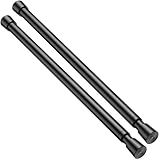 2Stück Klemmstange Für Gardinen 40-70cm Gardinenstange Ohne Bohren Teleskop Gardinenstange Zum Klemmen Teleskopstange Spannstange Duschstange Schwarz Vorhangstange Ohne Bohren