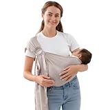 vrbabies Babytragetuch, Doppelring-Tragetuch, für Neugeborene bis Kleinkinder, leichte Babytrage für Vorder- und Hüfttrage (10 bis 13,6 kg)