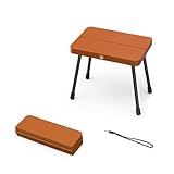 AOOOWER Tragbarer, faltbarer Campinghocker, leicht, kleiner Stuhl, Fußstütze, bequemer Hocker für Camping, Angeln, Wandern, kompakter faltbarer Hocker