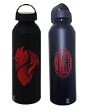 Generico Trinkflasche aus Aluminium für AC Milan Fußball Fassungsvermögen 800 ml Rossoneri Teufel auf der einen Seite Logo auf der anderen Seite offizielles Produkt Geschenkidee