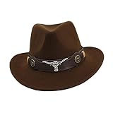 Harilla Klassischer Cowboyhut, breite Krempe, Bequeme Kostümrequisiten, Cosplay-Cowgirl-Hut für Frauen im Freien, Berufe, Angeln, Bühnenauftritt, Kaffee