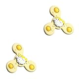 wueiooskj 2 Satz von Spinnendes Gyroskop für Erwachsene, entzückendes Gyro Dekompressionsspielzeug, 3 Köpfe, Gelb