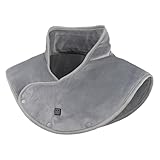 Beheizter Schulterwickel - Thermischer heißer komprimierter Schal, Plüsch-elektrisches Nackenheizkissen für Damen, Komfort für Zuhause, Reisen, Entspannende warme Kompresse für Winter, Herbst, Spa