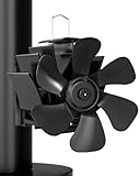 Signstek Kaminventilator Magnetisch, Ofenventilator Ohne Strom Leiser Kamin Ofen Ventilator Kaminlüfter mit 6 Blätter für Kaminofen/Kamin/Ofen/Holz/Ofenrohr