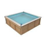 Holzpool Pistoche by BWT Procopi - Kidspool 200 x 200 x 64 cm - inkl. Sicherheitsabdeckung, Kartuschenfilteranlage, Winterabdeckung