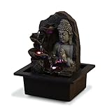 Zen'Light Innenbrunnen Cascade Buddha Lotus Bunt LED - Innendekoration Feng Shui - Brunnen mit Seilencious Pumpe - H 26cm - Spiritualität, Bronze
