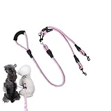 Fenayuu Doppelte Welpenleine - Doppelleine für Zwei Hunde,360 Grad Drehendes Anti-Dreh Sicherheitszubehör Für Training Spaziergänge Wandern Haustiere