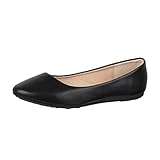 Elara Damen Ballerina Bequeme Slip Ons Flach Chunkyrayan DY 10A Black 42