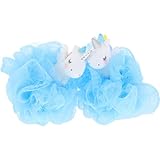 Ipetboom 2st Badekugel Luffa-schwamm Bad Luffa Duschgummis Peeling-waschlappen Körperpeeling Scrubber Dusch-rückenwäscher Für Männer Peeling Mit Japanischem Waschlappen Plastik Sky-blue