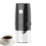 Elektrische Kaffeemühle, wiederaufladbare Kaffeemühle, elektrische Trockenmühle, kompakt und tragbar, einfach zu bedienen, 19 cm, schwarz, weiß, für Reisen Camping
