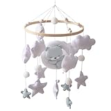 Baby Crib Mobile, Sleeping Bear Crib Hängende Spielzeug, Filzstarsstars Kindergarten für Jungen und Mädchen, Baby -Kindergarten -Dekor -Spielzeug für Jungen