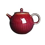 Whistling Kettle Teekanne Teekessel 170ML Gestreifte Runde Teekanne Kleine Hand-Teemaschine Teezubereitungswerkzeuge Retro-Stil Wassermelonenförmige Teekanne Teekessel/Teekannen/Teekanne Tee Set ( Col