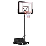 LIFEZEAL Tragbarer Basketballkorb, Basketballständer mit Rädern höhenverstellbar 225-305 cm, Basketballanlage für Kinder, Erwachsene