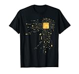 CPU Herz Prozessor Mainboard KI AI Geek Gamer Heart T-Shirt