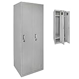 BB Sport Spind Garderobenschrank Doppelspind Metallschrank Umkleideschrank 180 x 60 x 50 cm ; Grau-Grau