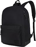 SUPACOOL Leichter Casual Laptop Rucksack mit Laptop Fach 15,6 Zoll für Männer und Frauen, Rucksack für College(Schwarz)