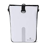 #DoYourOutdoor 3in1 Hinterradtasche mit praktischem Schnellverbindungssystem für Gepäckträger - Wasserdicht & Reflektierend - 21 Liter Rolltop- Fahrradtasche mit Schultergurt, Tragegriff - weiß