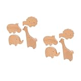 Cabilock 2 Sätze Kinder Holzhaken Robuster Kleiderständer Kleiderständer Huthaken Kinder Kleiderbügel Tiere Handtuchhalter Kleiderbügel Kinderhaken Handtuchhaken 4 Stück * 2