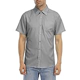 Zahala Battery Herren Hemd Kurzarm Regular Fit Sommer Herrenhemden Freizeithemd Businesshemd Basic Men Shirts (DE/NL/SE/PL, Alphanumerisch, M, Regular, Regular, Grau)