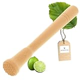 HOFMEISTER® Cocktail-Stößel aus Holz für Caipirinha & alle Drinks, 22 cm, Barstößel für große Gläser, zerstößt Limetten & Eiswürfel dank rauer Unterseite, keine Kratzer im Glas, Made in EU