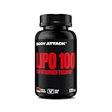 Body Attack LIPO 100-120 Kapseln - Mit Lipocholine®, 200 mg Koffein, Ginseng & Grüner Tee Extrakt - Zusätzliche B-Vitamine und Zink - Für Fatburner-Training & Diät - Made in Germany