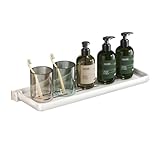 Badezimmerregal Schwebendes Duschregal, faltbares Duschregal aus Aluminium, ohne Bohren an der Wand montiertes Duschregal, Organizer for Wäsche, Badezimmer, Küche, Schwarz/Weiß Schwebende Regale(Weiß,