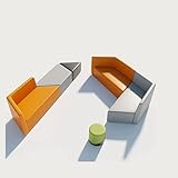 MPLFHSYOS Modulares Sofa, Ecksofa aus Leder, Polygonales Design, Massivholzrahmen, for Wohnzimmer, Schlafzimmer, Büro und Geschäftsräume, ohne Tisch(6)