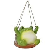 Hängender Sukkulenten-Übertopf, Frosch-Pflanzgefäß in Tierform, Cartoon-Sukkulenten-Blumentopf, Gartendekoration mit Ablaufloch für Schreibtisch, Büro, Wohnzimmer, Küche und Balkon