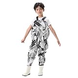 Generisch Wathose für Kinder, Wathose zum Angeln, für Kleinkinder, wasserdicht, Camo, Jagd- Angelwathose mit Stiefeln Body Langarm 92 Junge (Camouflage, 4-5 Jahre)