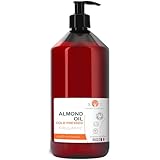 Mandelöl BIO Reines, Kaltgepresst, Natürlich. Kosmetik Massageöl, Haar- und Bartöl, Körperöl, Anti-Falten-Gesichtsöl, Schwangerschaftsstreifen, Nägel, Mandelöl Baby, Scalp Oil - 1000 ml