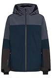 NORTH BEND NBMona Damen Skijacke Winterjacke Snowboardjacke Outdoor wasserdicht wasserfest 10000 mm Wassersäule mit Kapuze Schneefang Manschetten Skipasstasche, Größe:36, Farbe:Ombre Blue (1173)