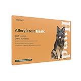 vetevo Allergietest Basic Hund, Unverträglichkeitstest Hunde, bei Juckreiz-Symptomen, Pfoten-Beißen & Niesen, 260+ Futtermittel Unverträglichkeiten Testen