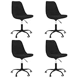 vidaXL Esszimmerstühle 4 STK. Drehbar Schwarz Stoff