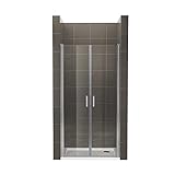 Duschtür STELLA 85x180 cm Nischentür Verstellbereich von 85-88 cm, Höhe: 180 cm, Duschabtrennung aus 6 mm durchsichtigem ESG Sicherheitsglas mit Nanobeschichtung - Alle Größen AC