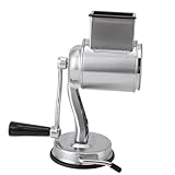 Manuelle Gemüsereibe, Edelstahl-Handkurbel-Hobel, Aktenvernichter mit 5 Klingen, rutschfeste Julienne-Reibe, Küchenwerkzeug mit Griff, Schneider für Kartoffeln, Karotten, Käse (Originalfarbe)