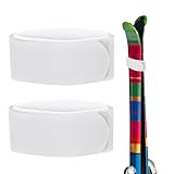 TIXIPEM Ski-Befestigungsgurte [2 Stück] – Wintersport-Zubehör, Tragegurt mit Schutzpolster, Verwendung zum Tragen von Ski-Boards und Stangen, [weiß] verstellbares Klettband