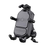 Handyhalterung Motorrad | Anti-Diebstahl Handyhalter | Stoßdämpfende Montagebasis Verstellbare Klemme für Roller ATV Dirtbike