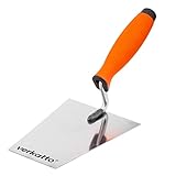 Mivos Maurerkelle Trapezkelle 160 mm aus Edelstahl - Rostfreie Stukkateurkelle 160 mm x 75 mm mit Softgriff - Trapez Glättekelle für Mauererarbeiten - Made in EU